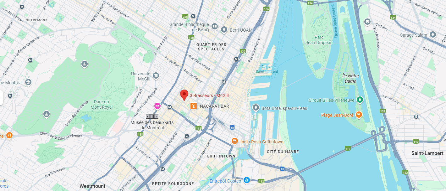 3brasseurs map Mcgill
