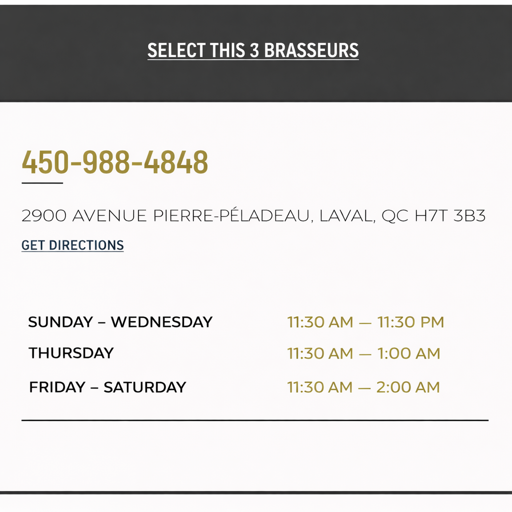 timetable good bar-restaurant in Laval