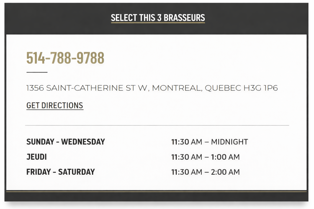 timetable good bar restaurant in Montreal Sainte-Catherine