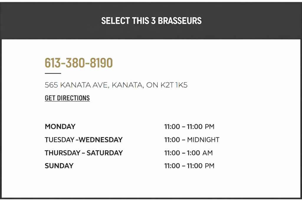 timetable good bar-restaurant kanata