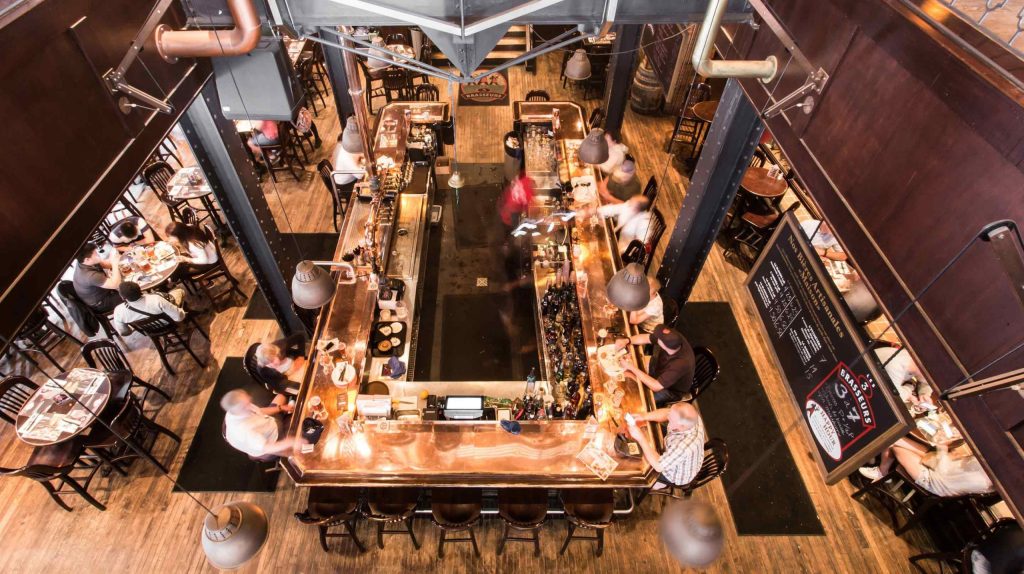 Craft beer, breweries, and microbreweries in Old Montreal on Saint Paul Street