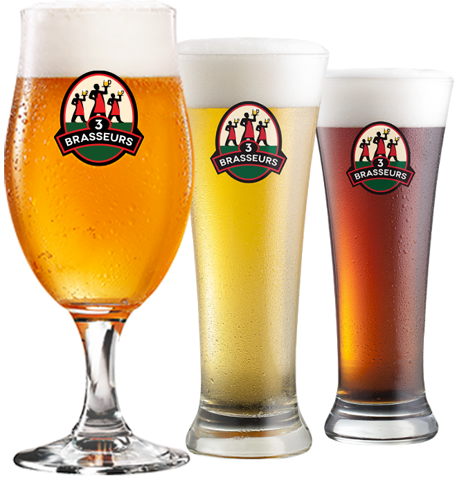 How much does a beer cost at a 3 Brasseurs restaurant?